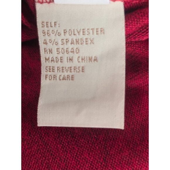 Jonathan Martin Y2K Raspberry Red Shift Dress Sz 12 Cowl Neck Pullover Cap Slv - Picture 5 of 6